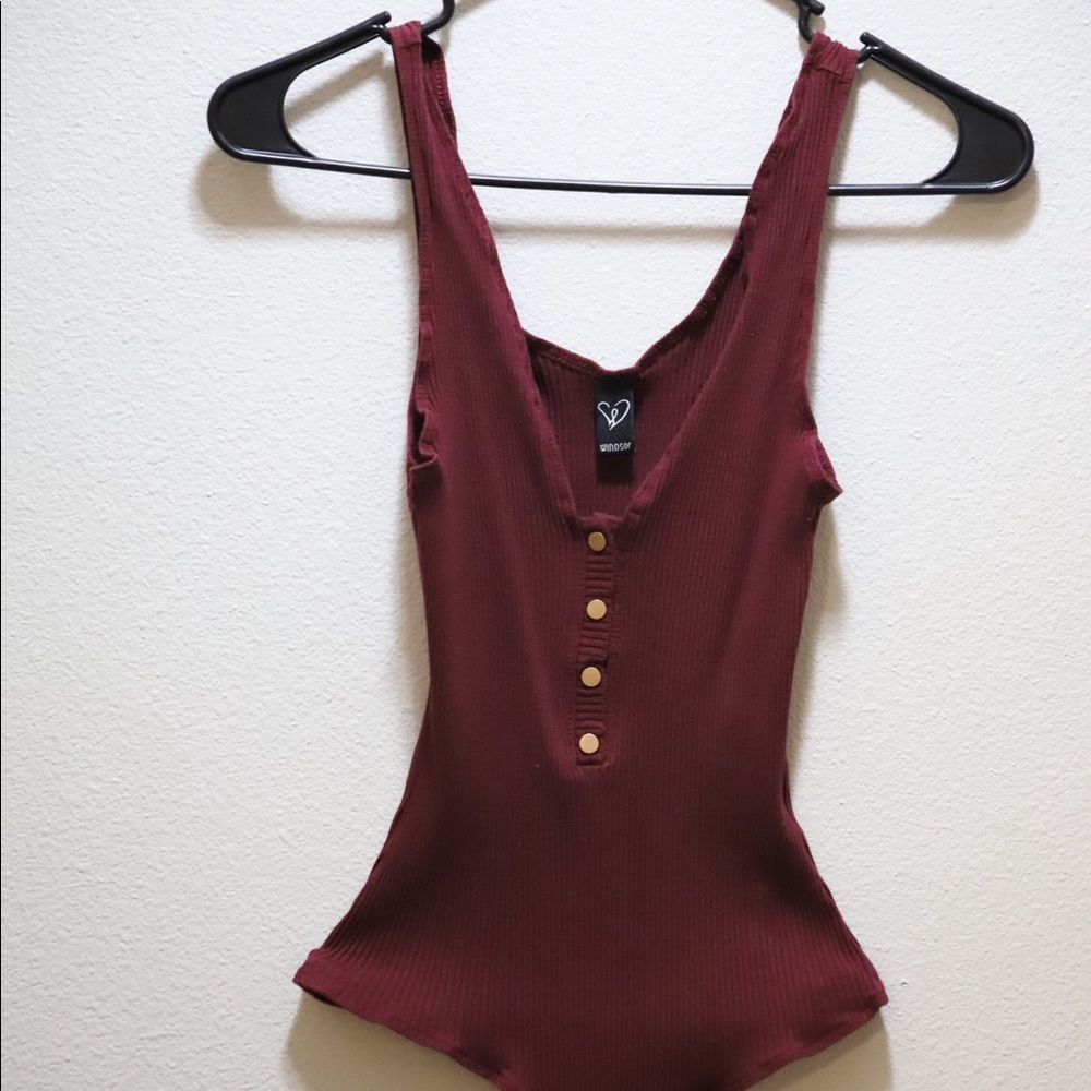 Wine color bodysuit